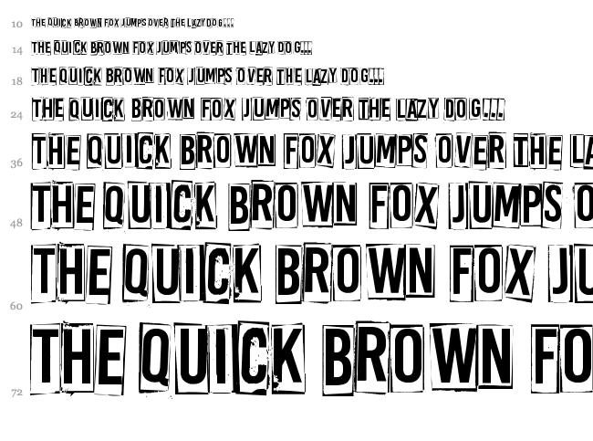 A Box For font waterfall